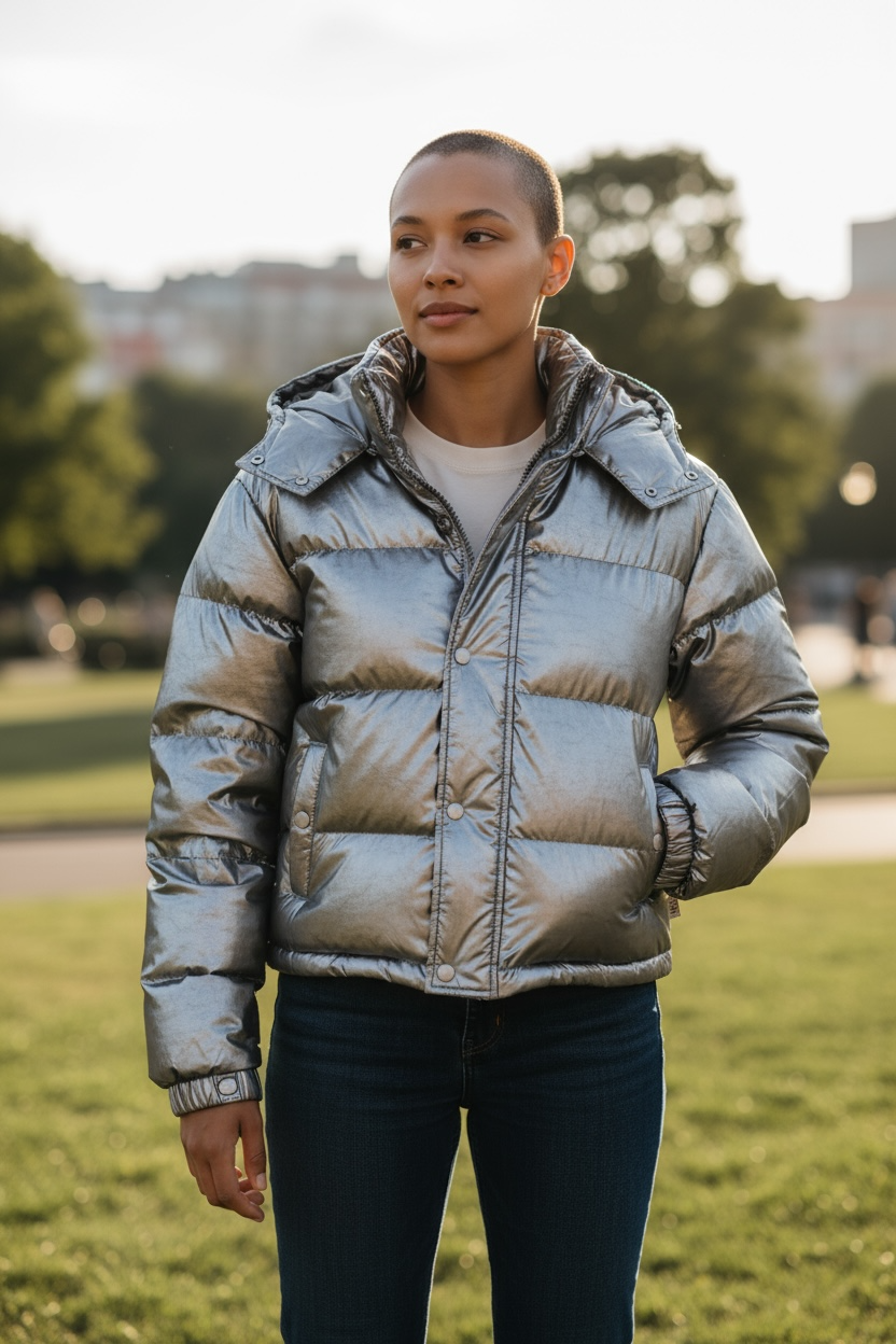 ARITZIA SUPER PUFF silver jacket
