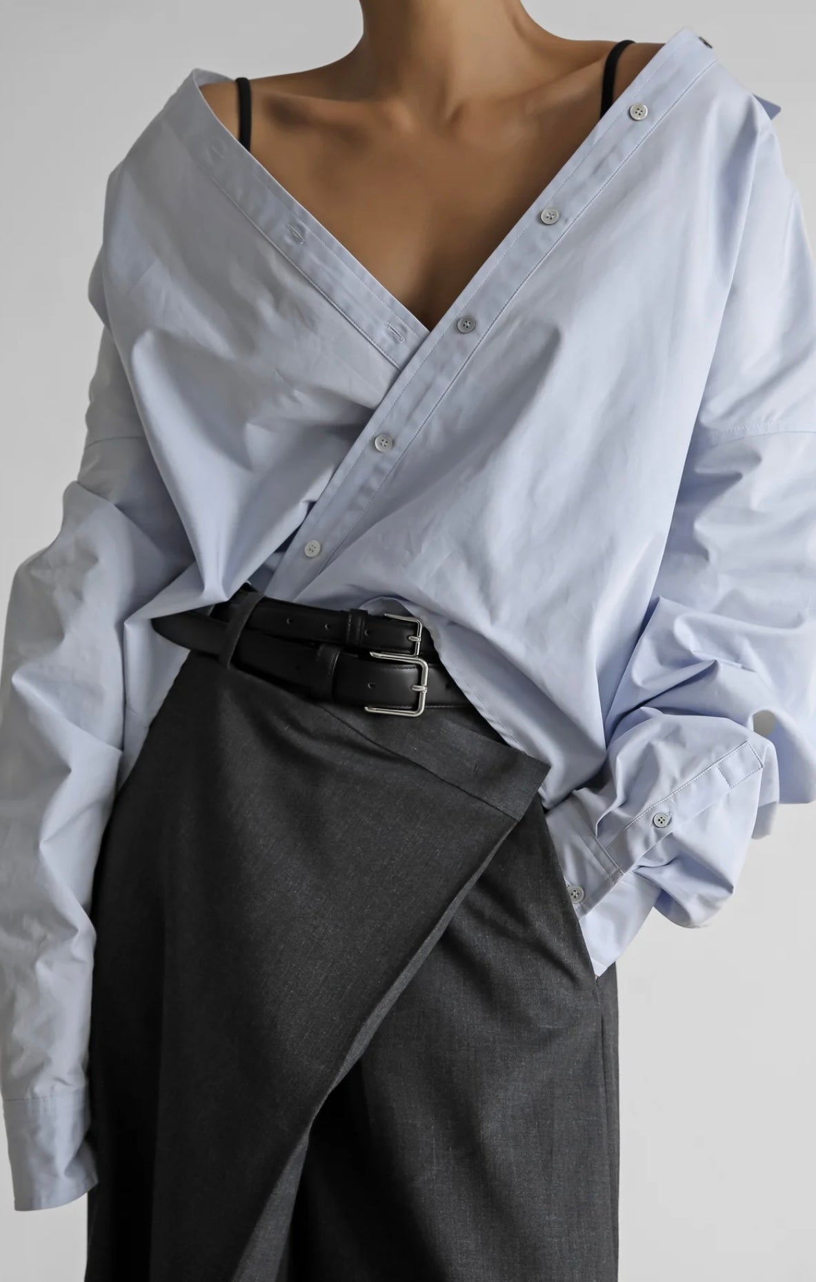 The Frankie Shop - MARJORIE ASYMMETRICAL TROUSERS - CHARCOAL