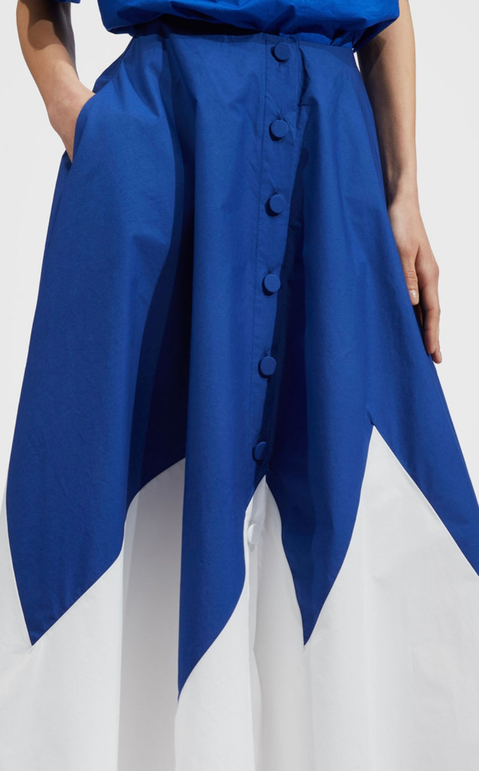 LA DOUBLE J - Holiday Shirt & Skirt in Blue/White