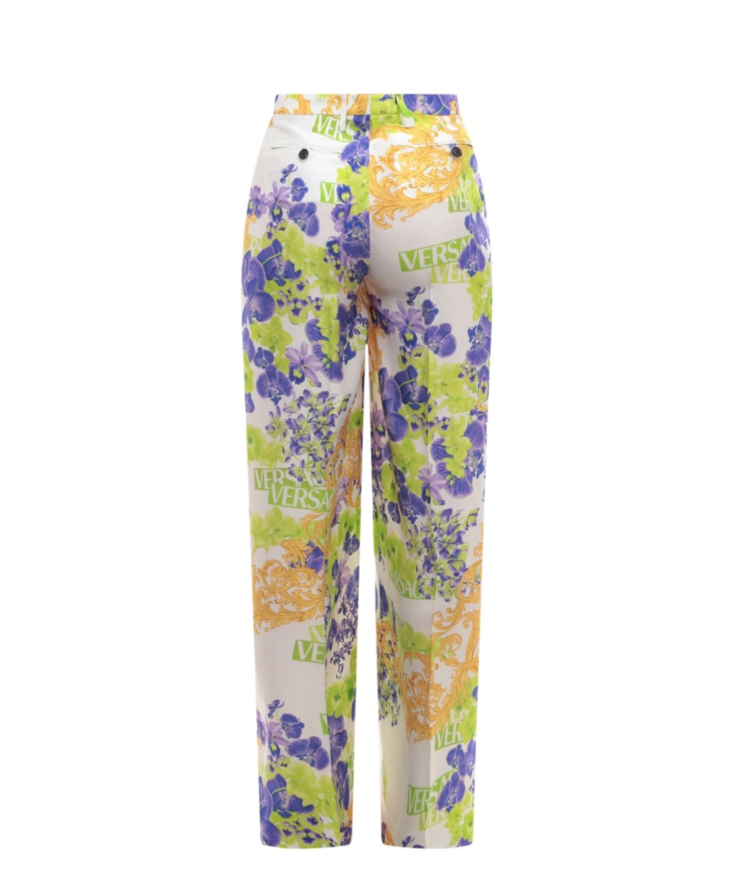 VERSACE Printed straight-leg saint pants