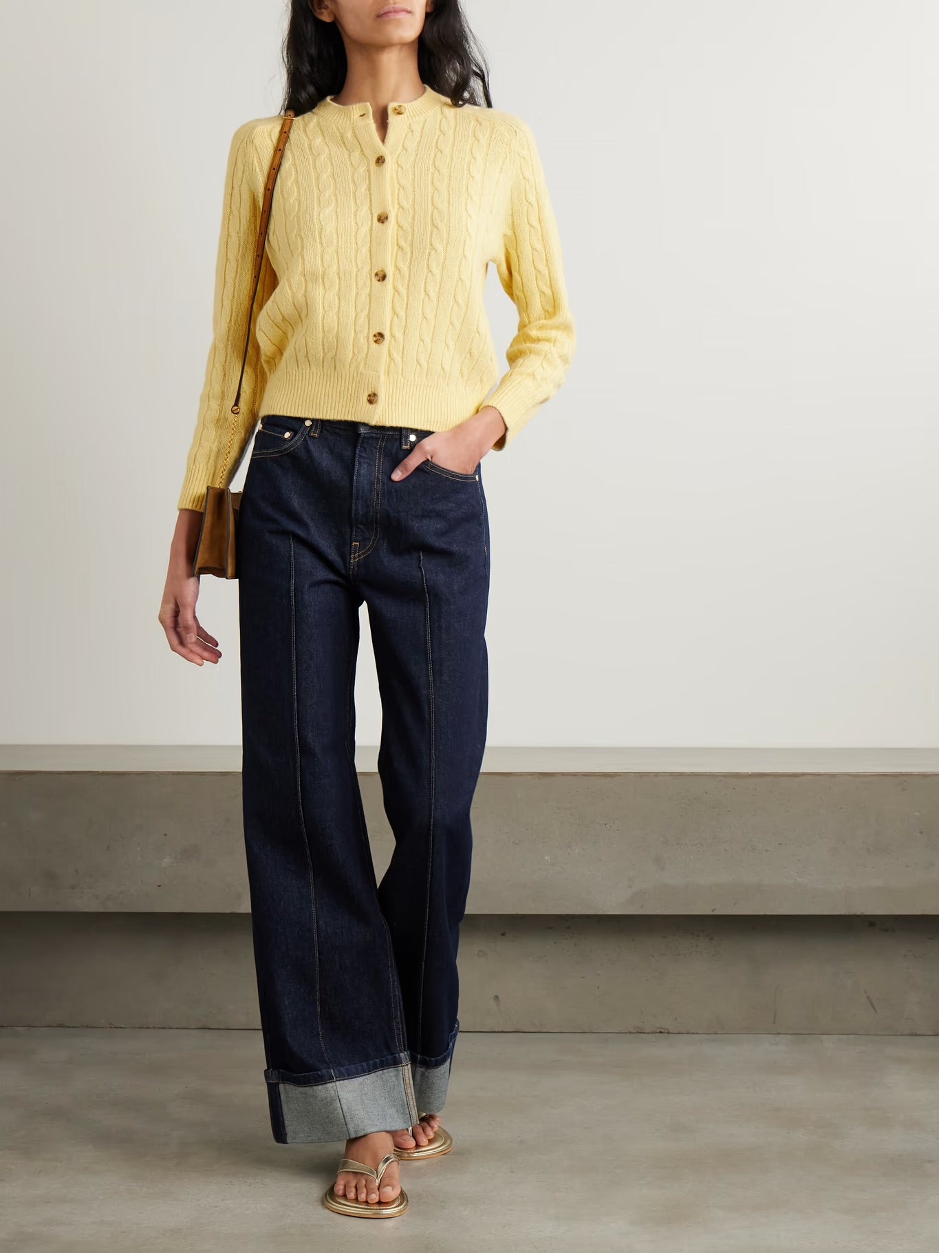 DOEN light yellow knit cardigan