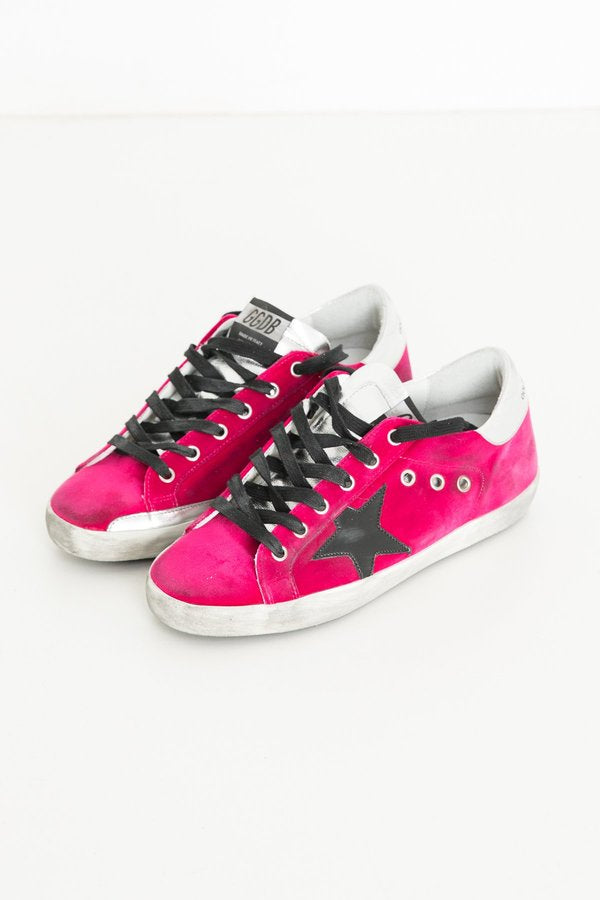 GOLDEN GOOSE pink/magenta felt sneakers