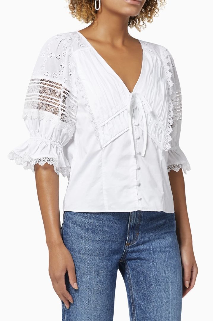 Self Portrait Eyelet Blouse