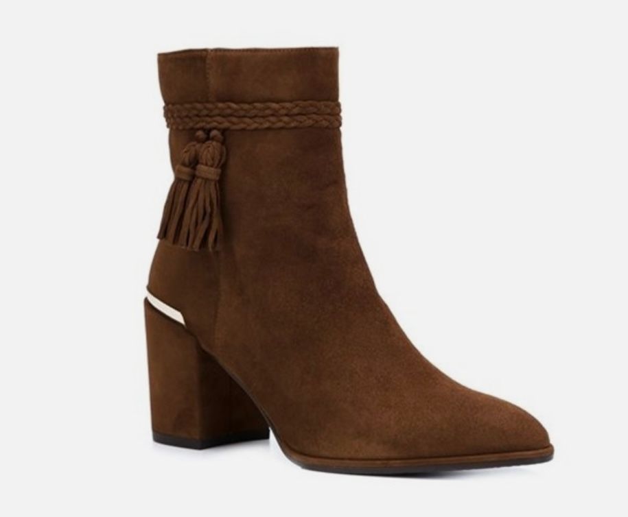 Stuart Weitzman Suede Tassel Booties