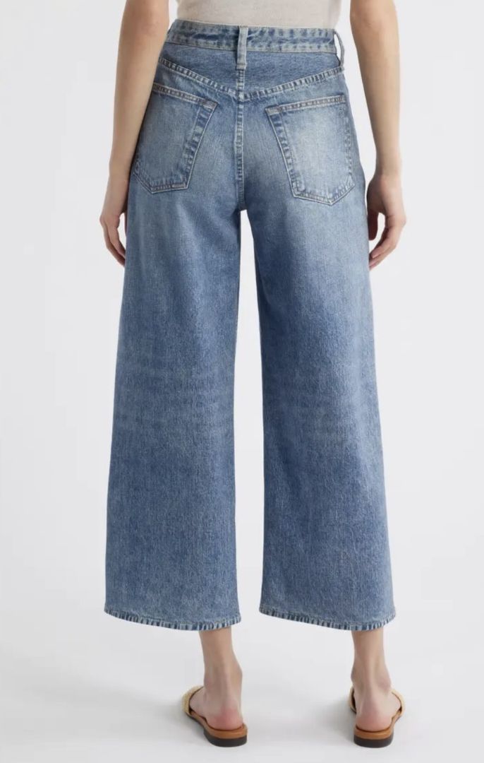 Rag & Bone Wide Leg Miramar Faux Denim Pants, Slightly Cropped