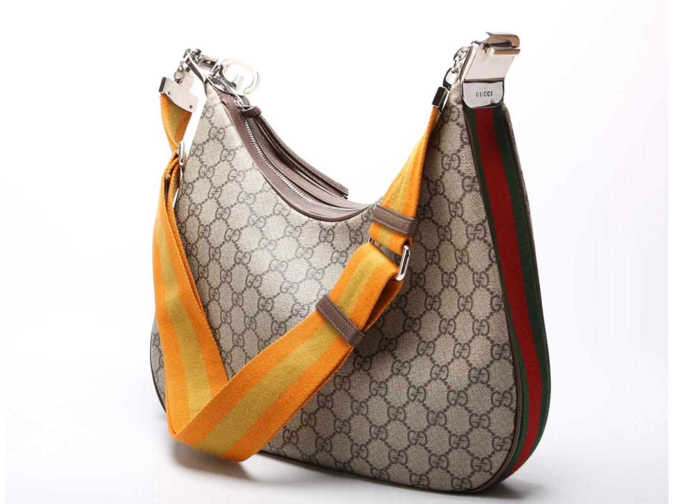 Brown Gucci GUCCI GG Supreme Large Attache Shoulder Bag- Brown