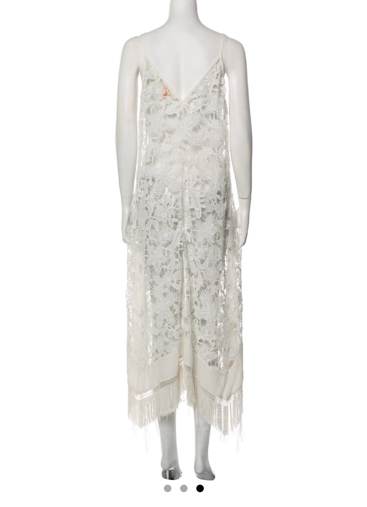 Ramy Brook - Trim lace & fringe accent cover-up dress