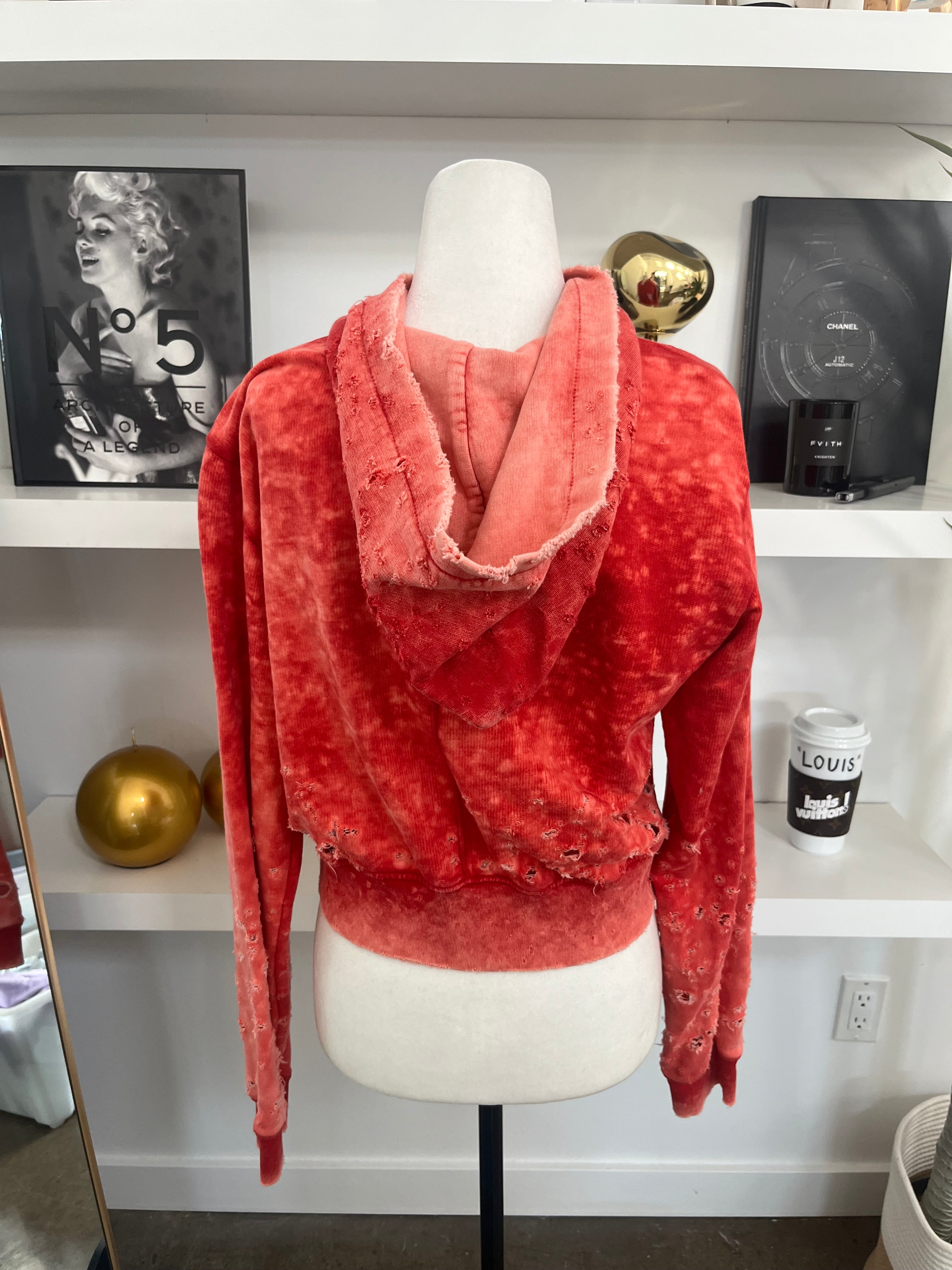 COTTON CITIZEN cropped distressed sweatshirt