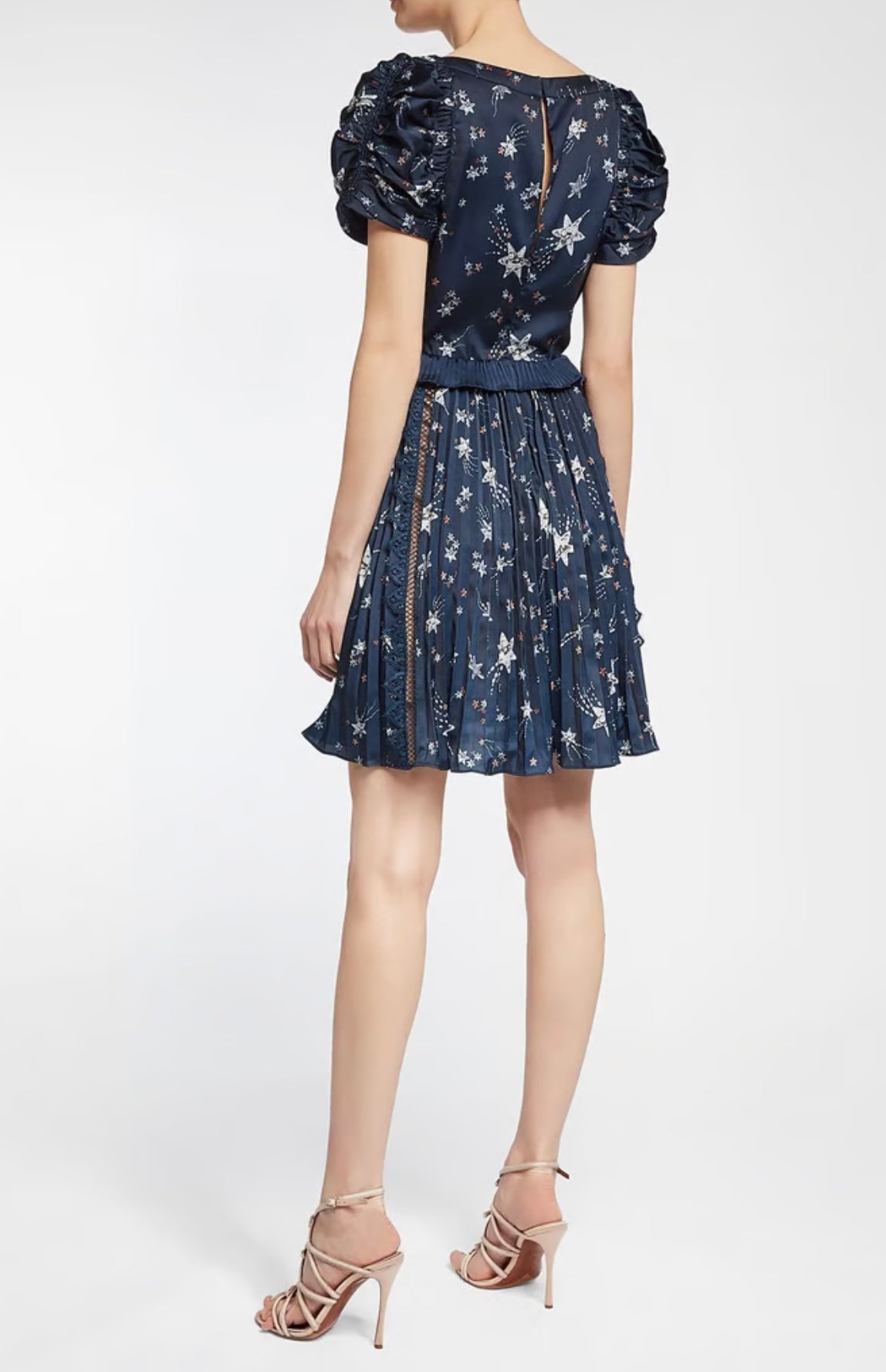 SELF-PORTRAIT
Satin Mini Blue / Printed Dress