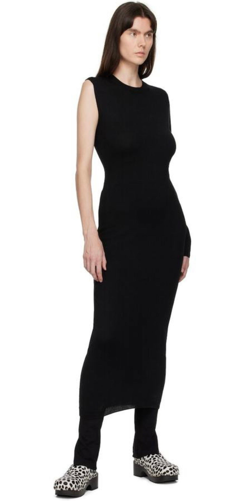 TOTEME long black wool knit dress