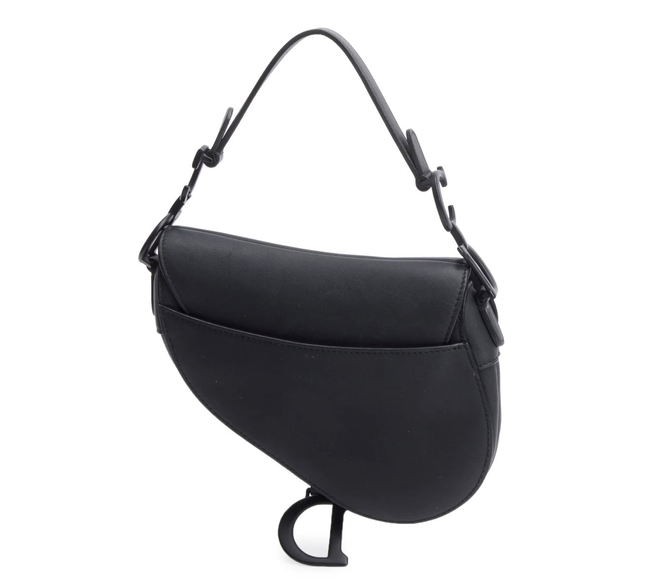 CHRISTIAN DIOR
Black Ultramatte Calfskin Leather Saddle Bag