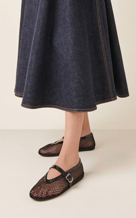 ALAIA Fishnet Ballet Flats