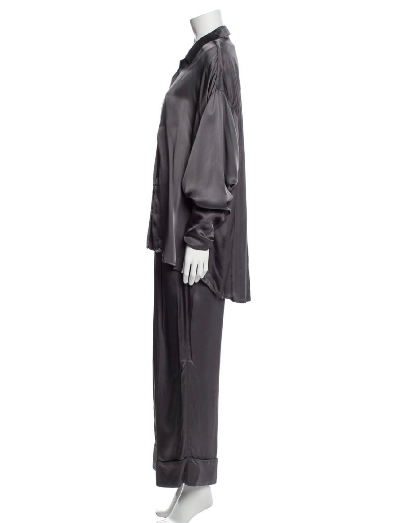 SLEEPER - “sizeless” Pajama Set With Pants In Concrete