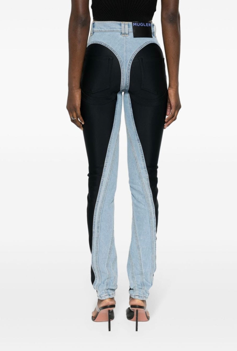 Mugler
Women's High-rise Skinny Jeans Blue Black