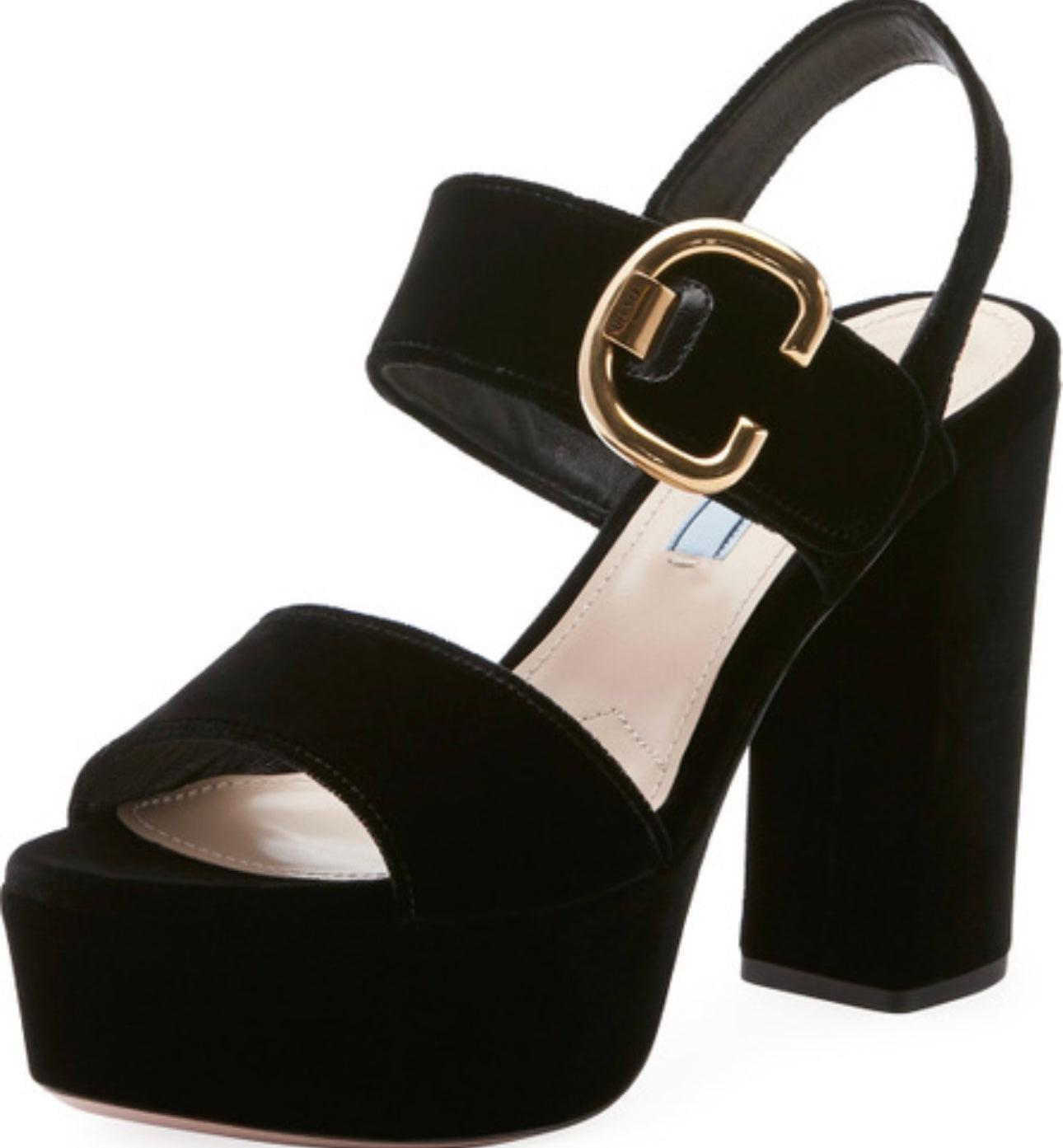 PRE-LOVED PRADA -
Velvet Platform Sandal