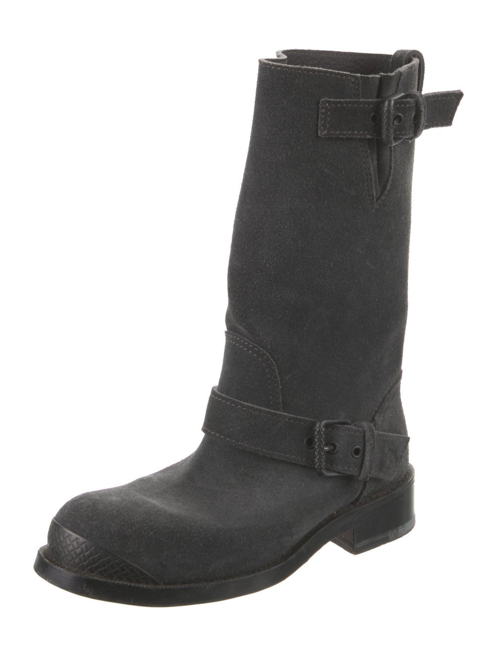 BOTTEGA VENETA grey suede calf height boots