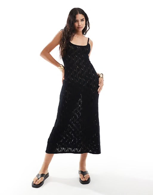 MANGO black crochet dress