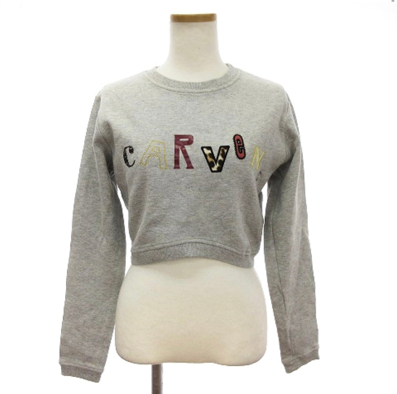 Carven Grey Cropped Sweatshirt