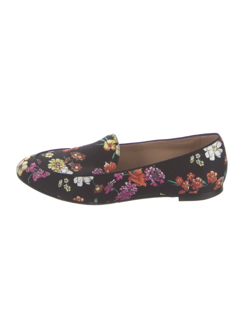 Aquazurra Fabric Loafers with Floral Print