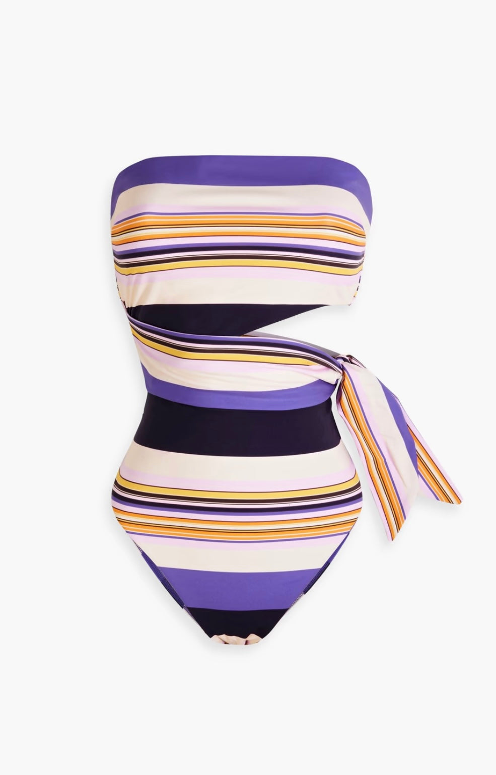 ZIMMERMANN
Cutout striped bandeau swimsuit