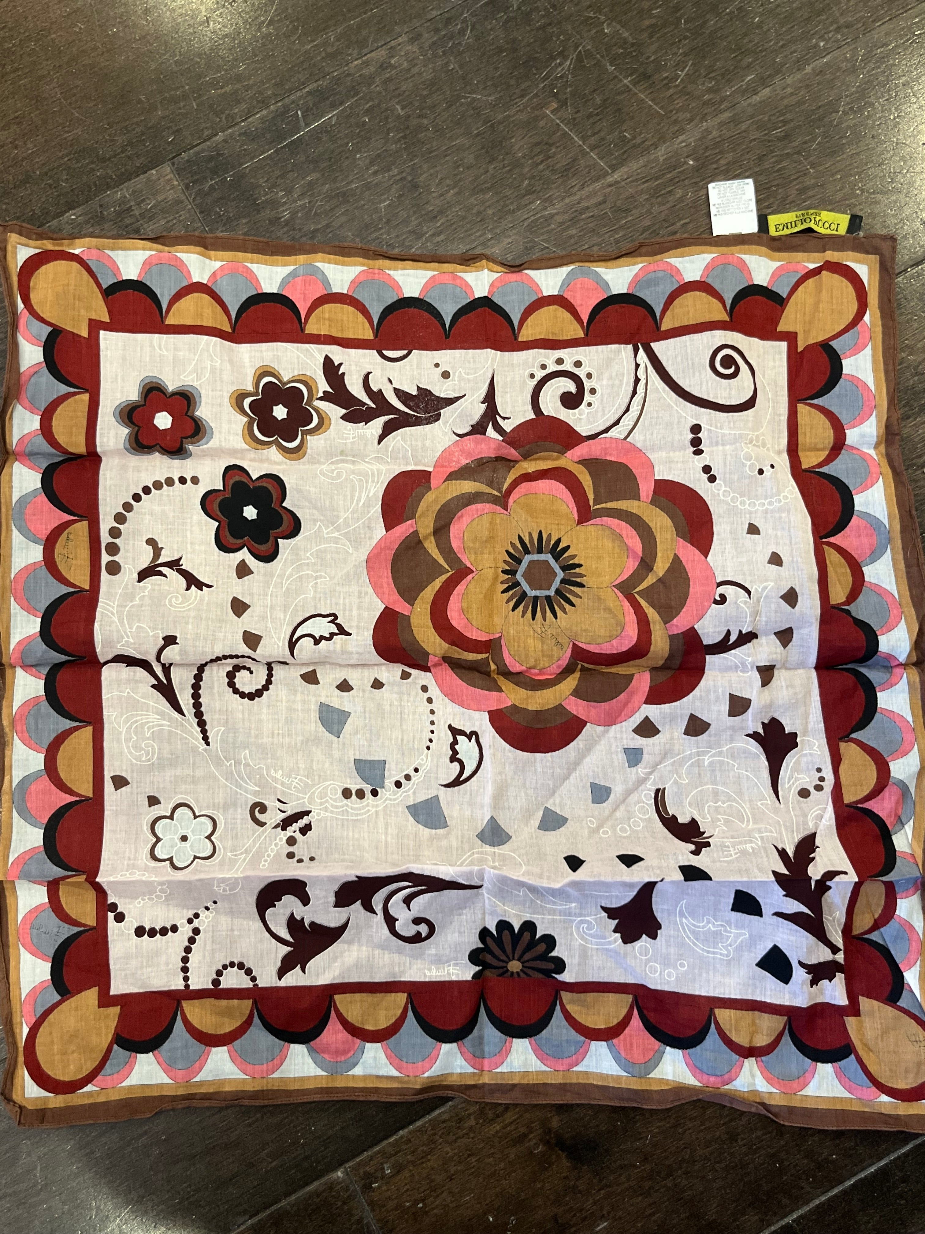 PUCCI multi red/brown/pink scarf