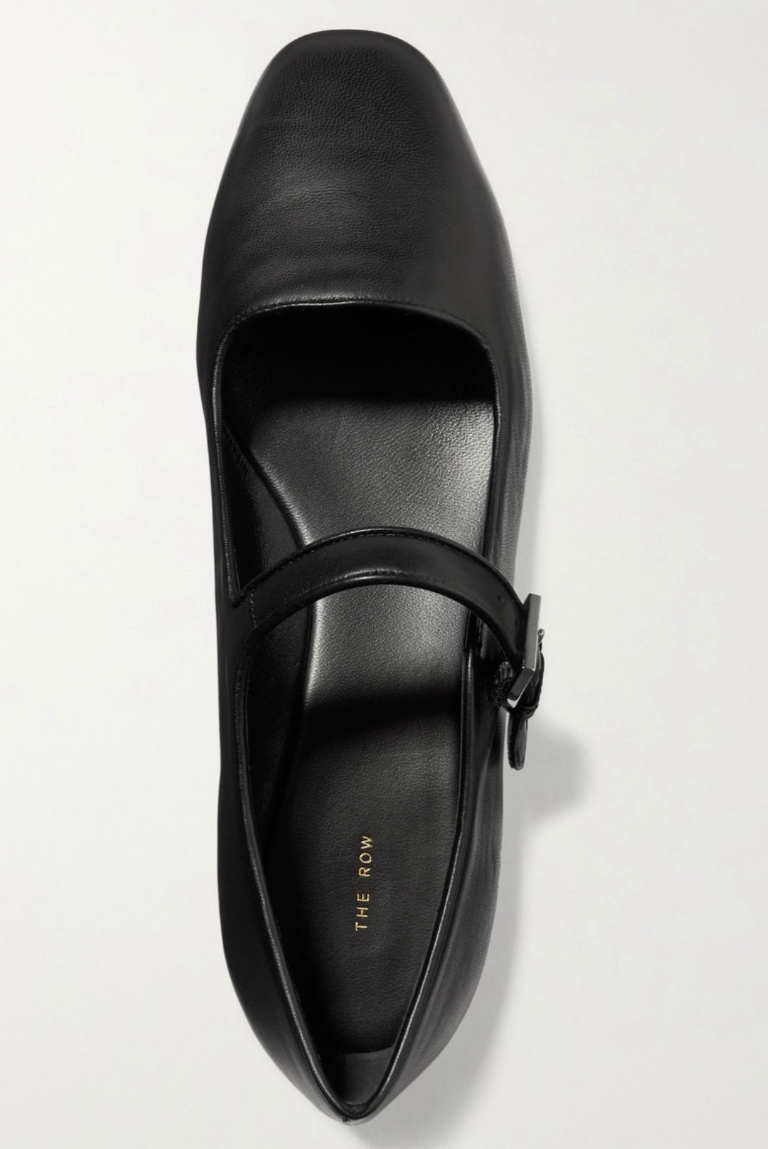 THE ROW AVA LEATHER BALLET MARY-JANE FLATS