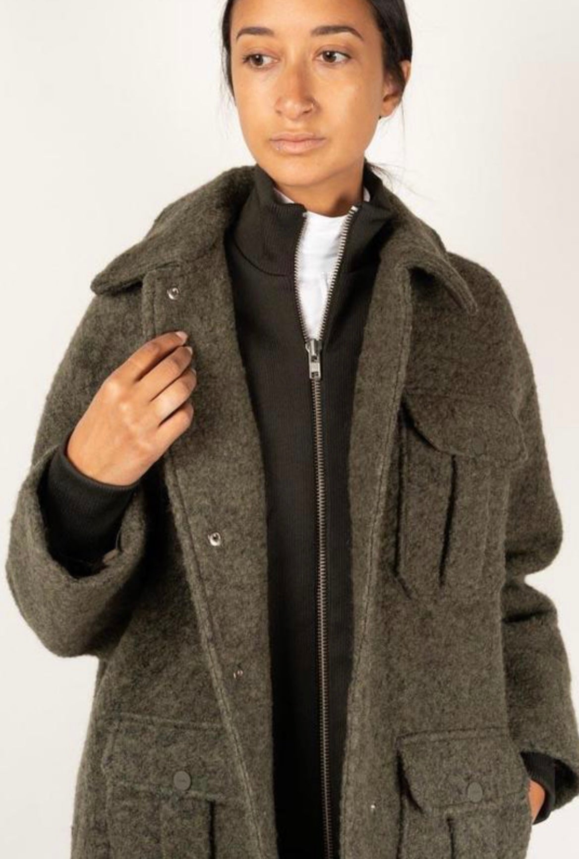 GANNI - BOUCLE WOOL JACKET