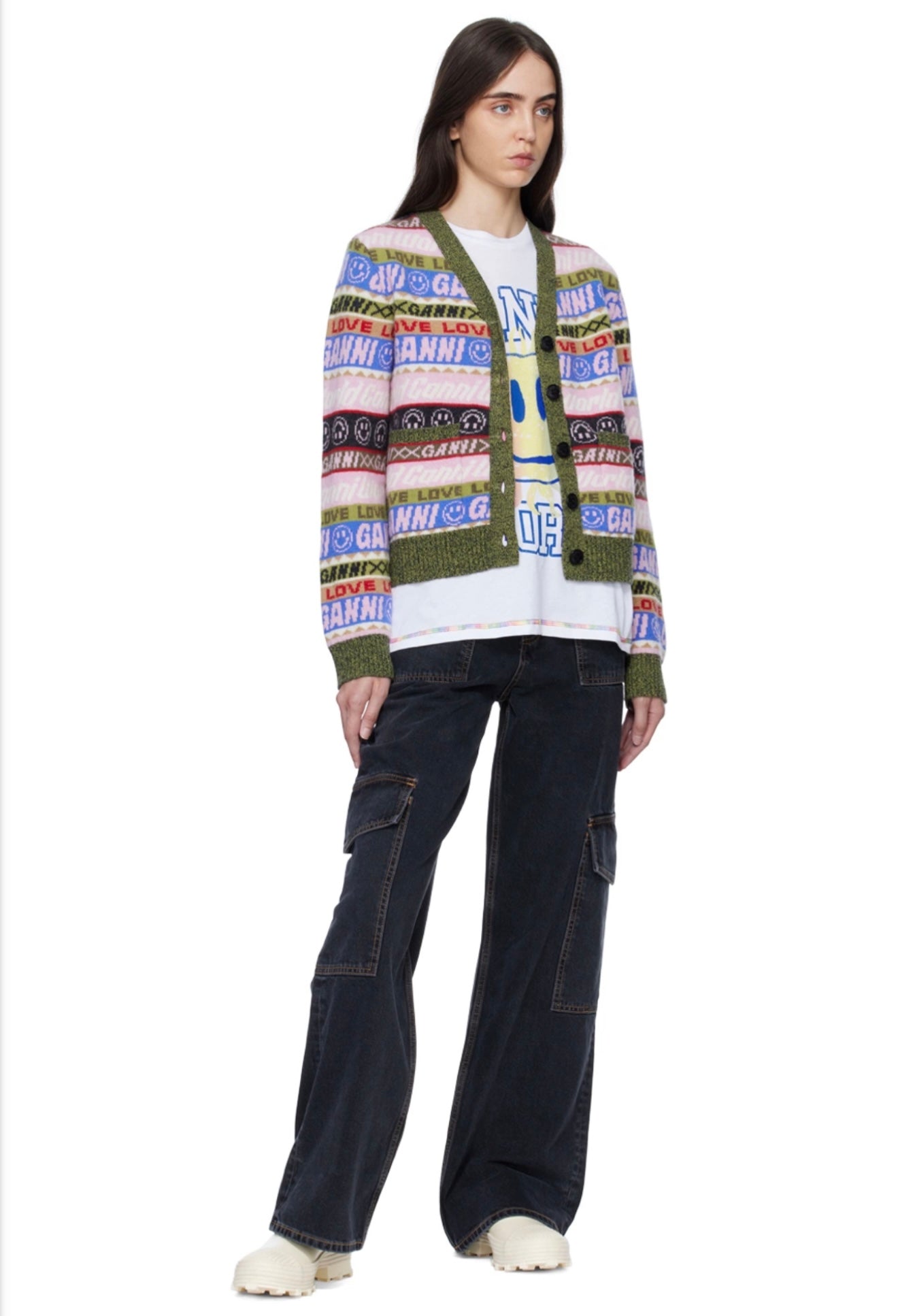 GANNI Multicolor Jacquard Cardigan