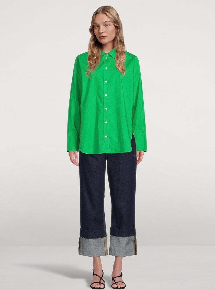 FRAME - oversized poplin button-up shirt