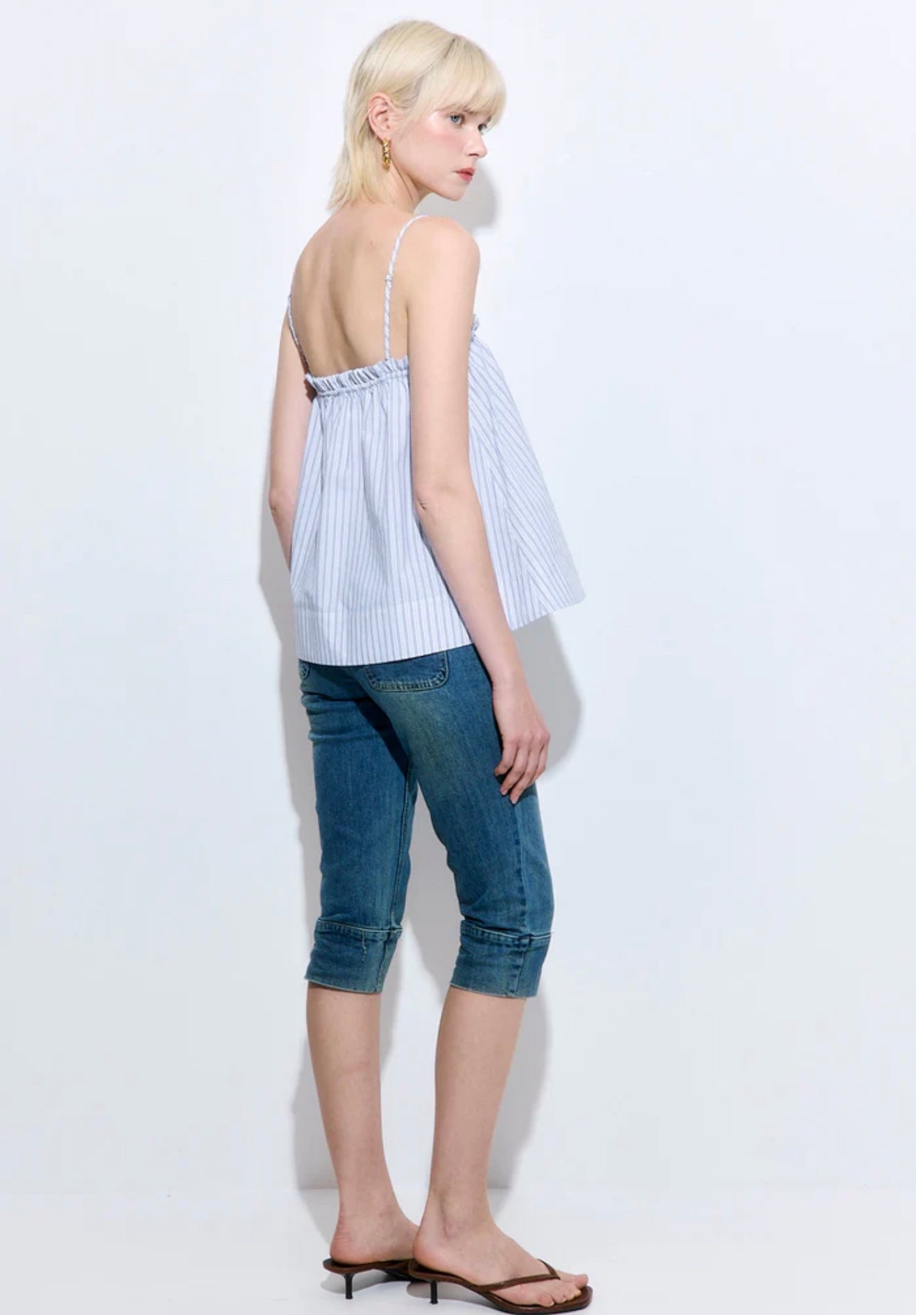 Dé Rococo, Ruffled Poplin Strappy Top
