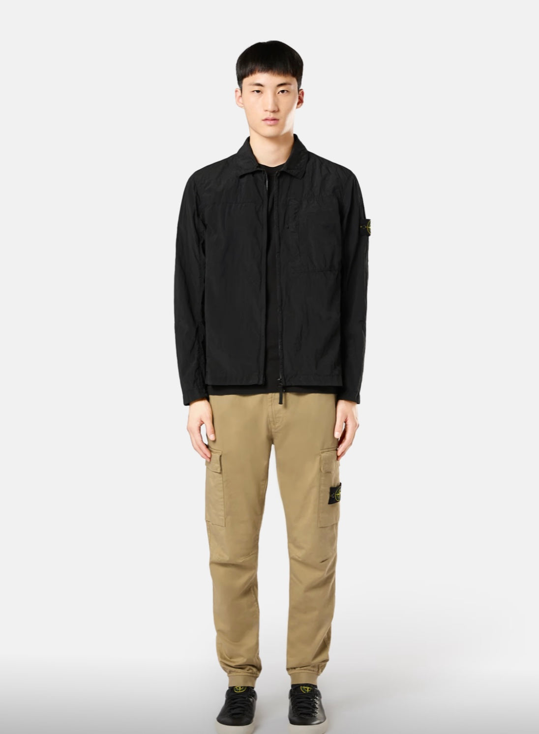 STONE ISLAND - 2100237 ORGANIC COTTON JERSEY 'FISSATO' EFFECT