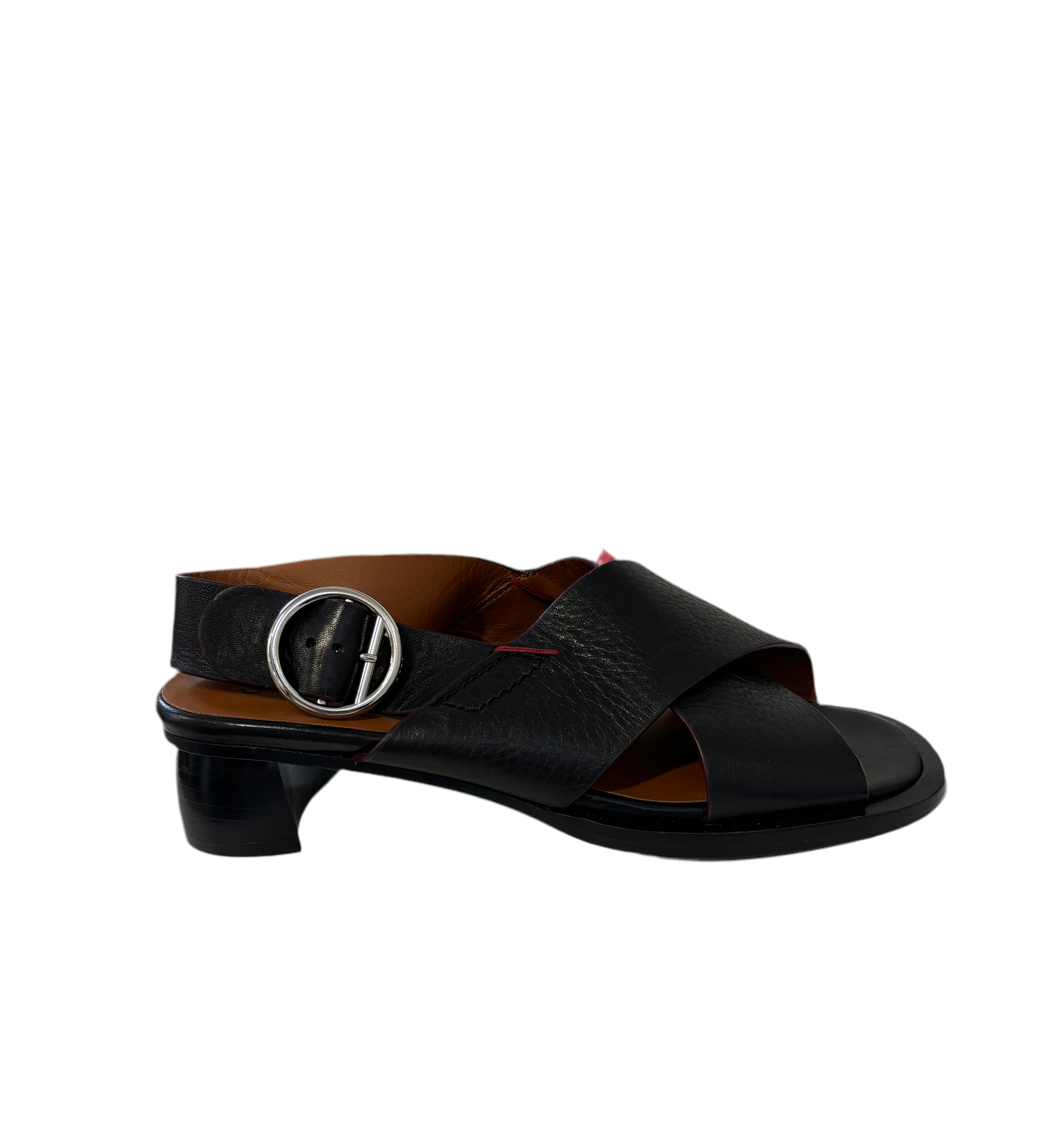 JOSEPH black leather sandals