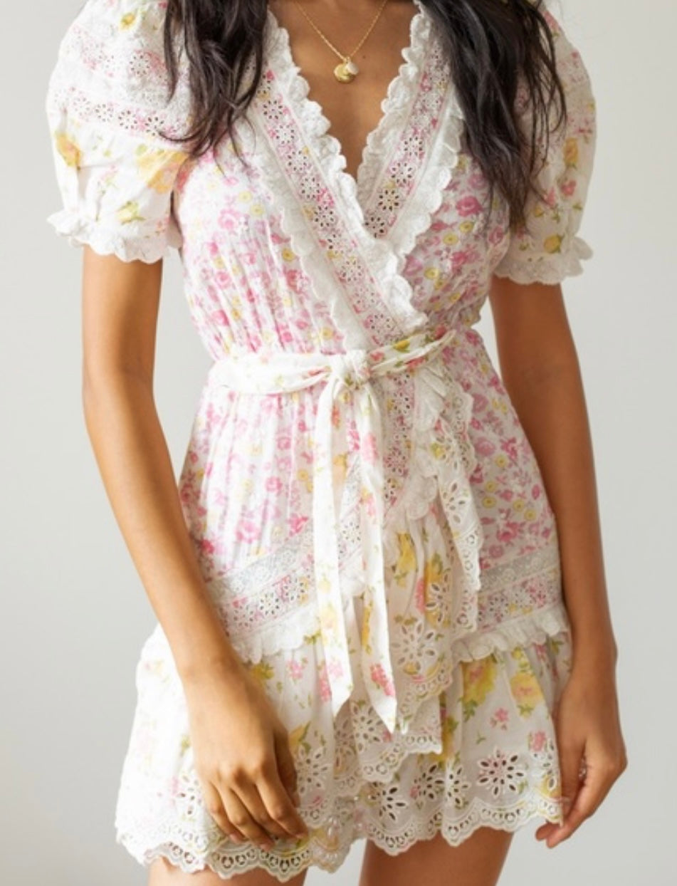 LOVESHACKFANCY
Belen Floral-Print Eyelet Dress