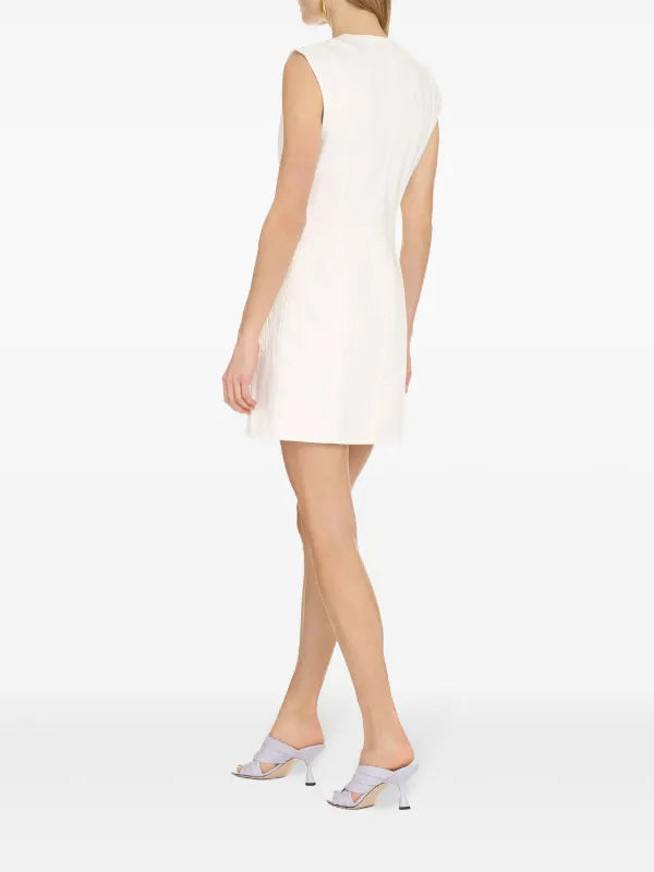 GIVENCHY white denim sleeveless dress with buckle