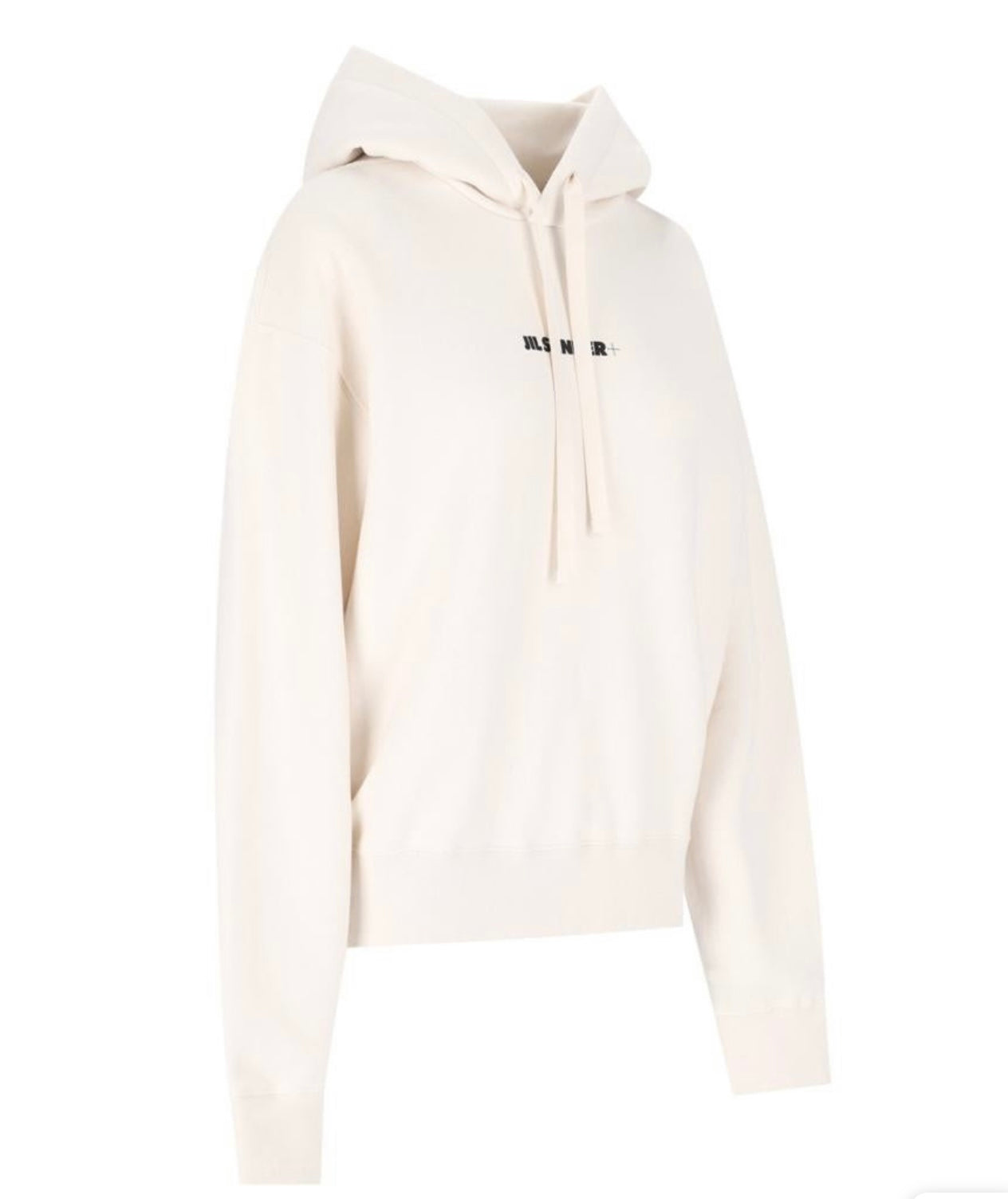 Jil Sander White Cotton Hoodie With Logo Print