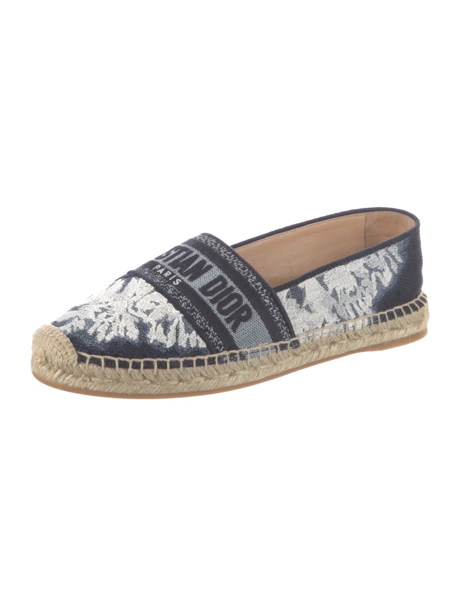 CHRISTIAN DIOR navy logo espadrilles