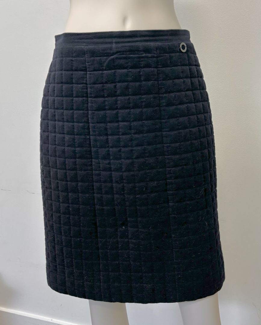Chanel Vintage Quilted Velvet Skirt