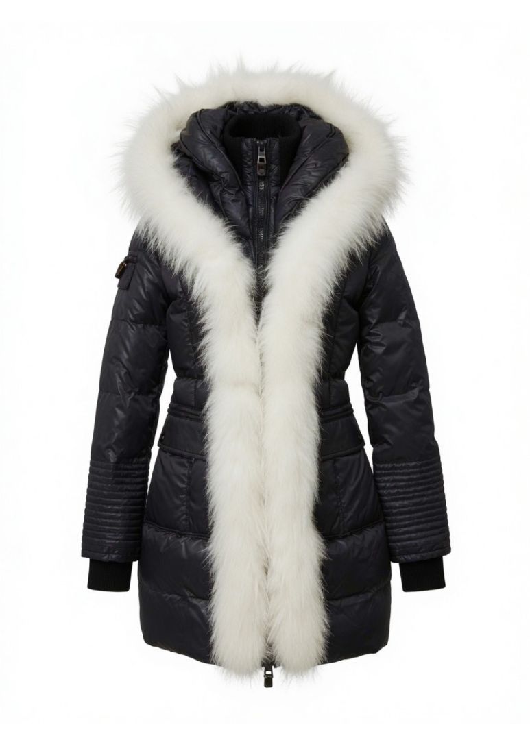 Nicole Benisti Puffer Coat with White Fur Trim