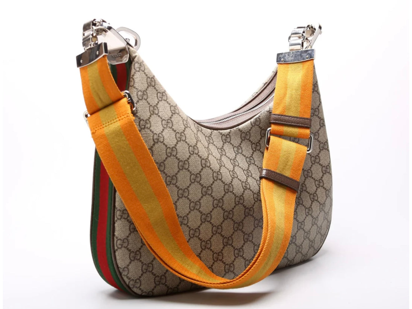 Brown Gucci GUCCI GG Supreme Large Attache Shoulder Bag- Brown