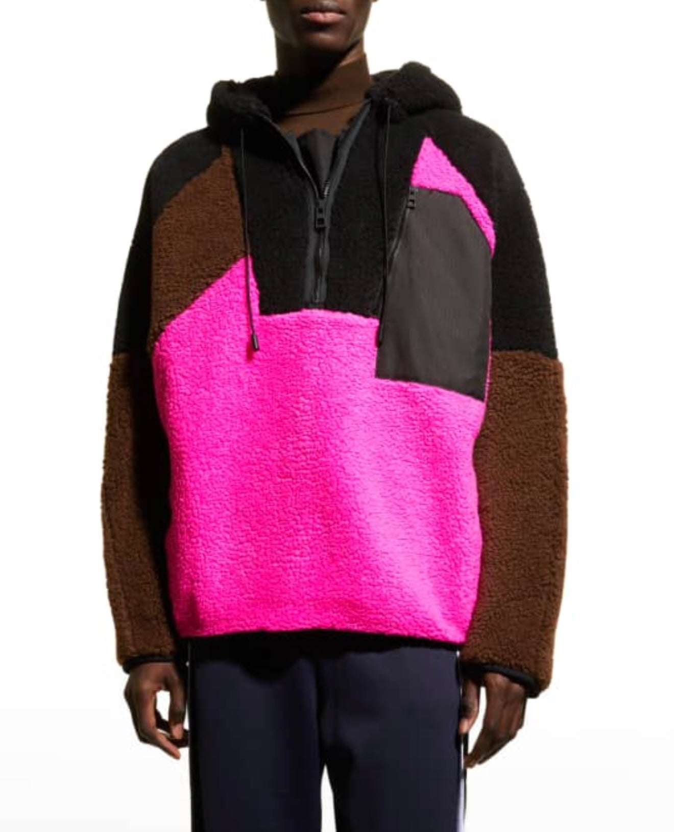 LOEWE - Fleece Patchwork Zip up Hoodie