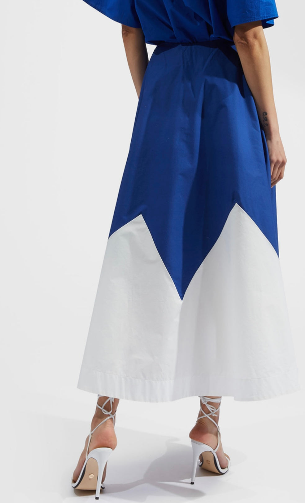 LA DOUBLE J - Holiday Shirt & Skirt in Blue/White