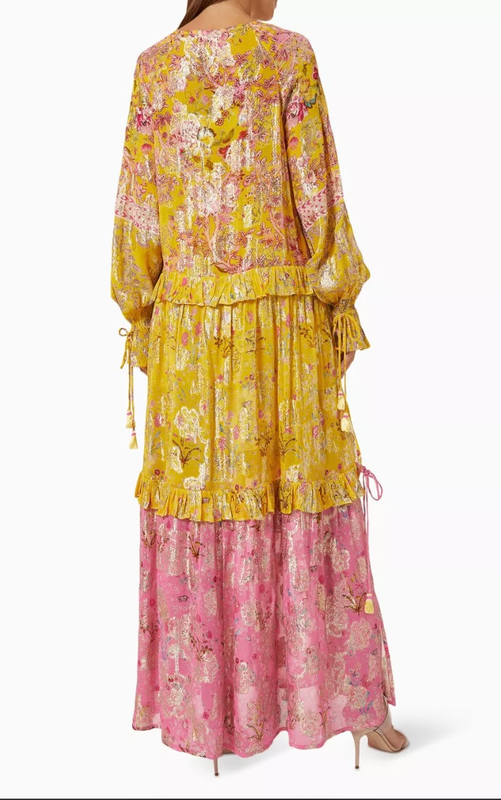 Hemant & Nandita Gold Vim Printed Kaftan