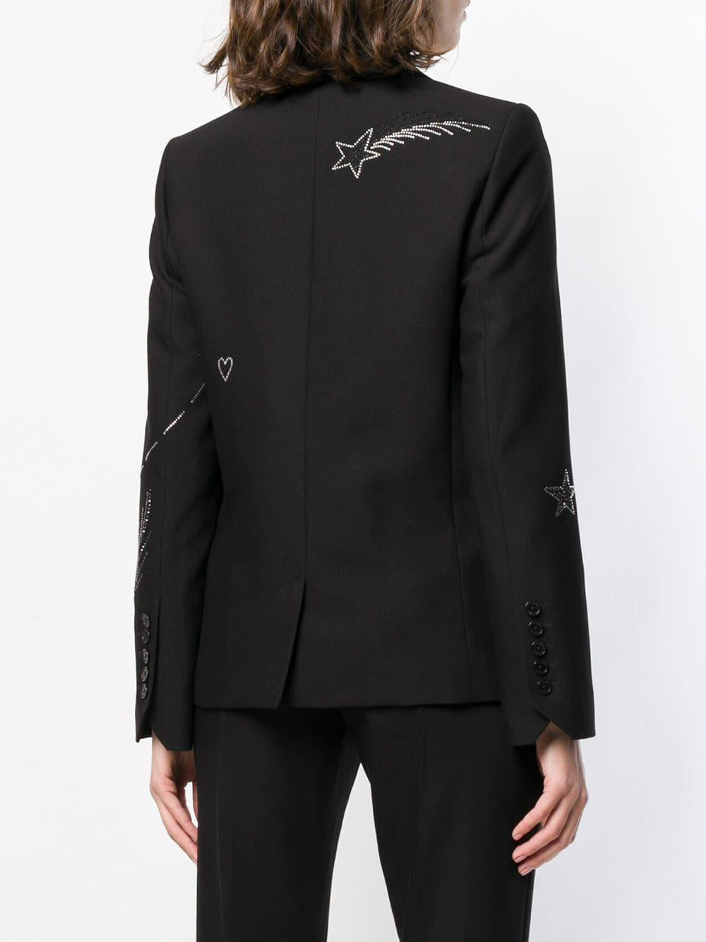 Zadig & Voltaire black blazer with rhinestone shooting stars