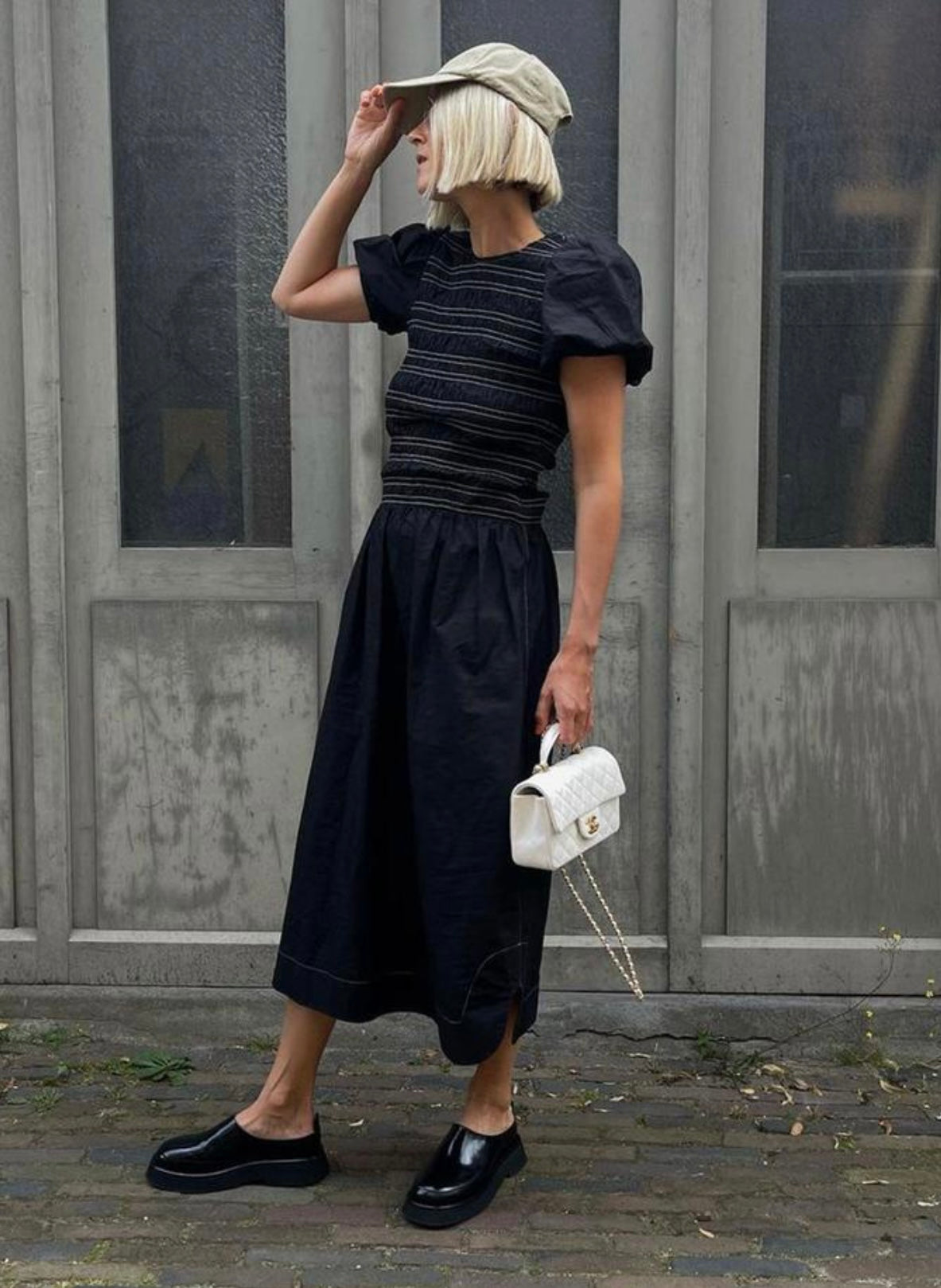 GANNI
Shirred cotton-poplin midi dress