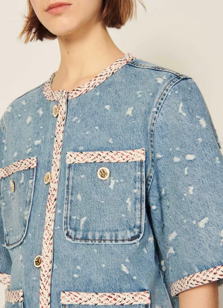 SANDRO
Short-Sleeved Denim Jacket