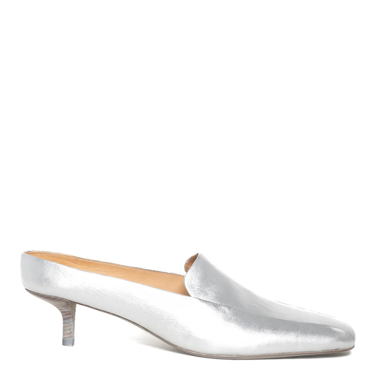 MARSELL silver mules with kitten heel