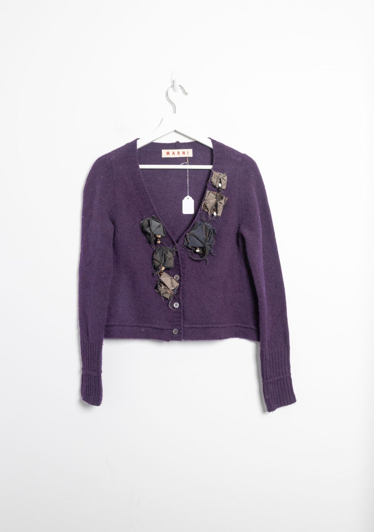 MARNI - Purple Cardigan with floral detailing