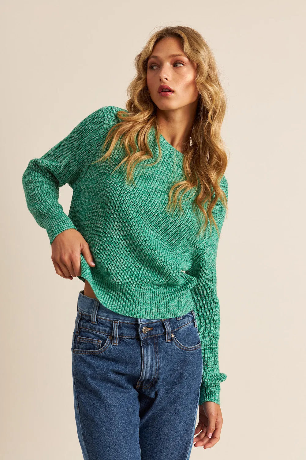 JOHN + JENN green knit sweater