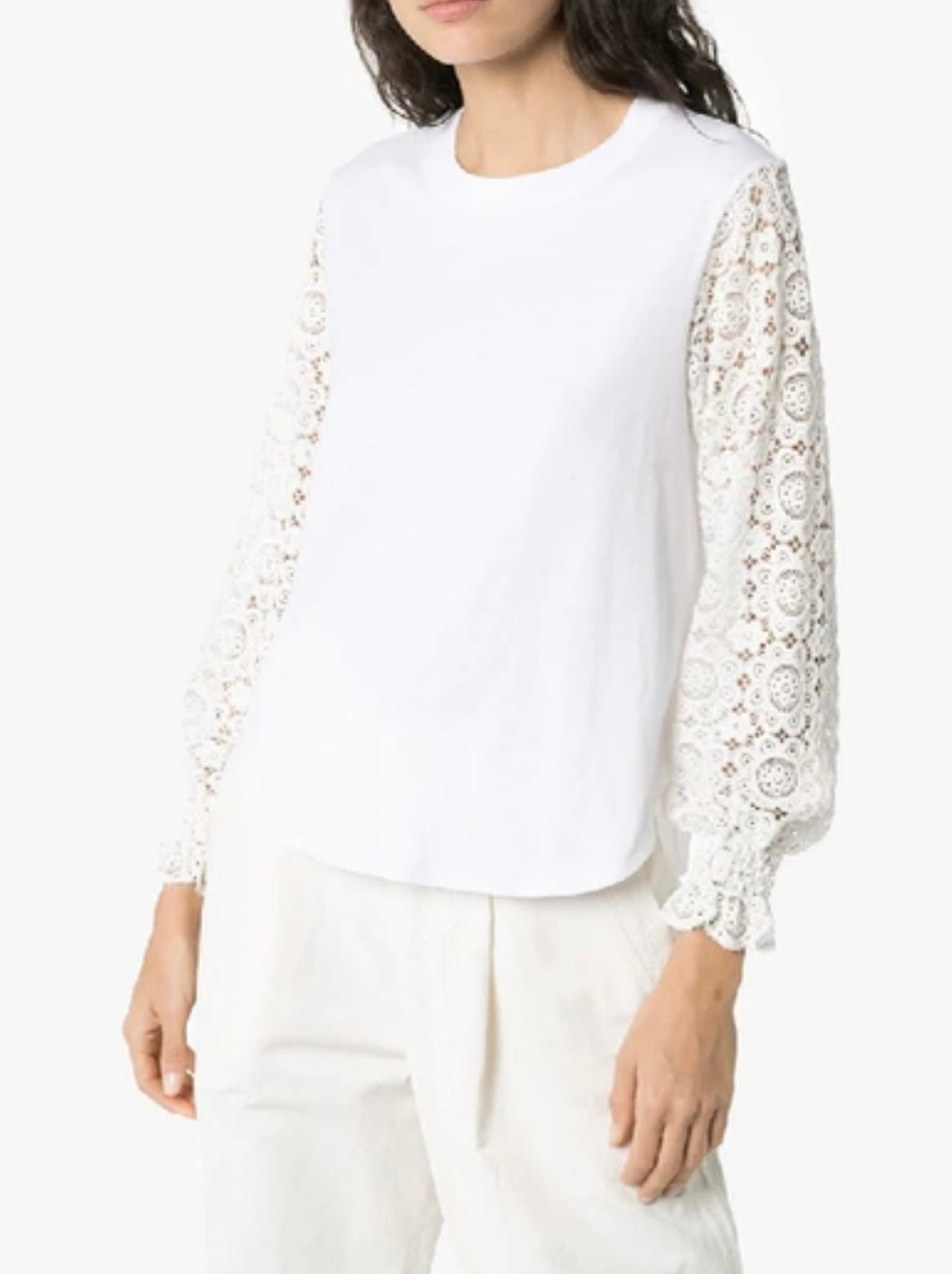 SEE BY CHLOÉ
Lace-trimmed Cotton-jersey Top