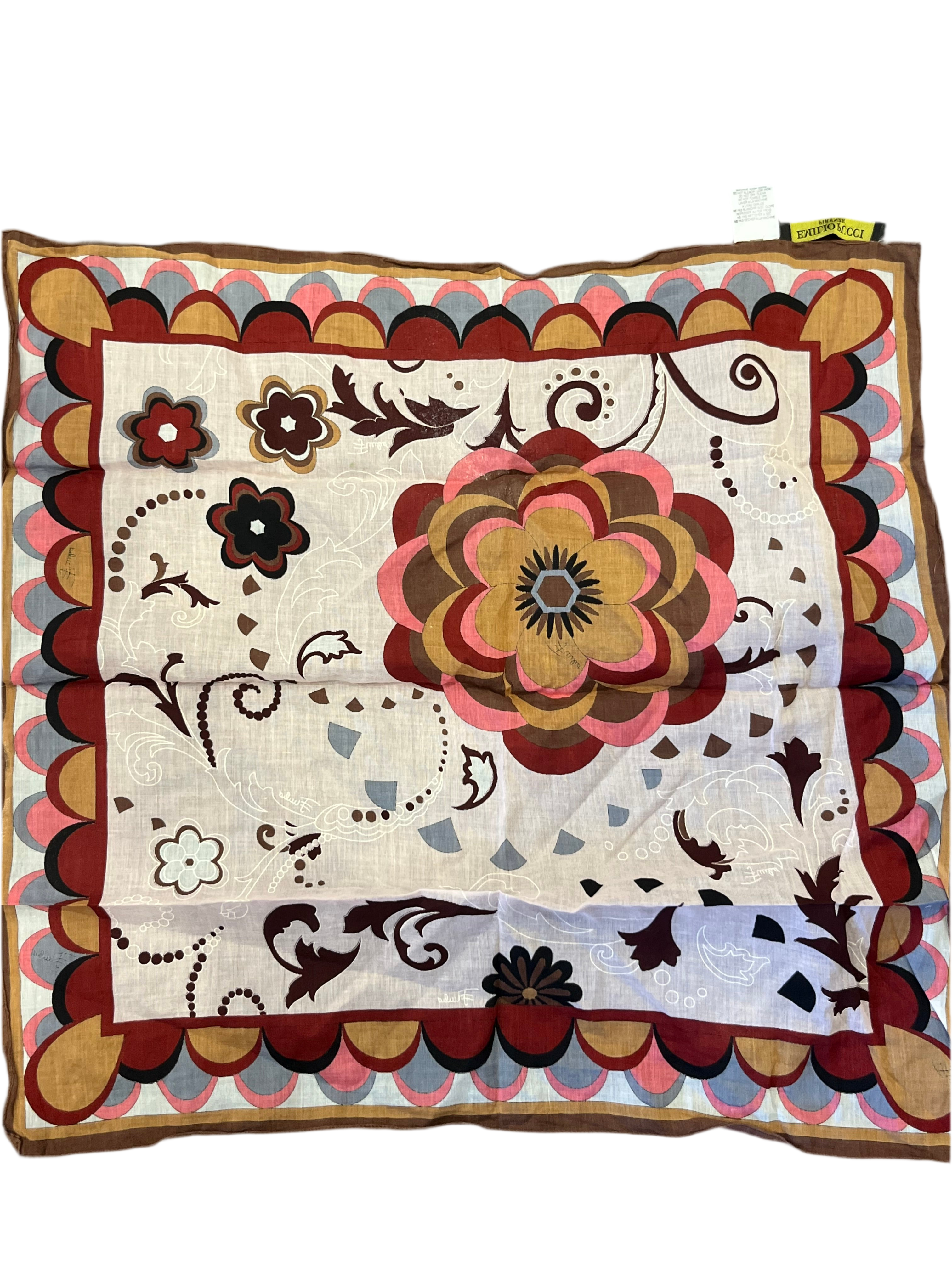 PUCCI multi red/brown/pink scarf